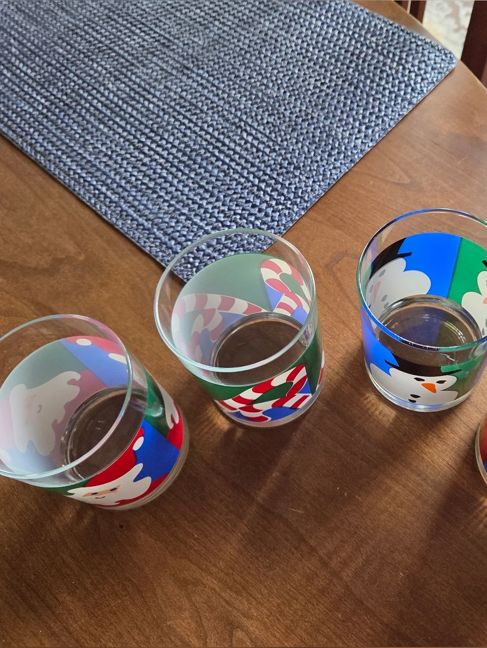 Set Of Four Holiday Lowball 12oz Glasses